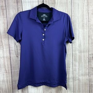 Peter Millar Women's Short Sleeve Button Down Polo in Purple New without tags